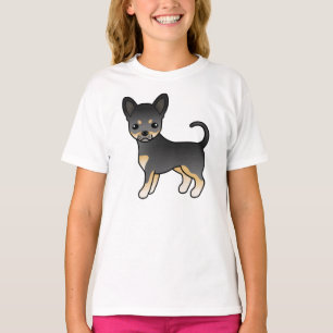 Black And Tan Smooth Coat Chihuahua Cartoon Dog T-Shirt