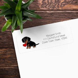 Black and Tan Smooth Dachshund Heart