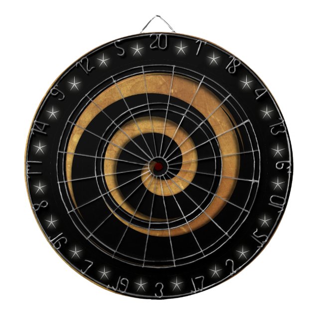 Black and Tan Spiral Regulation Dart Board (Front)