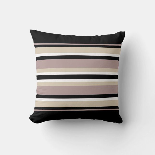 Black and Tan Stripes Cushion (Front)