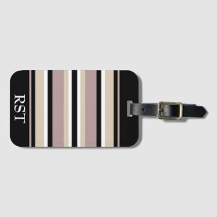Black and Tan Stripes Luggage Tag