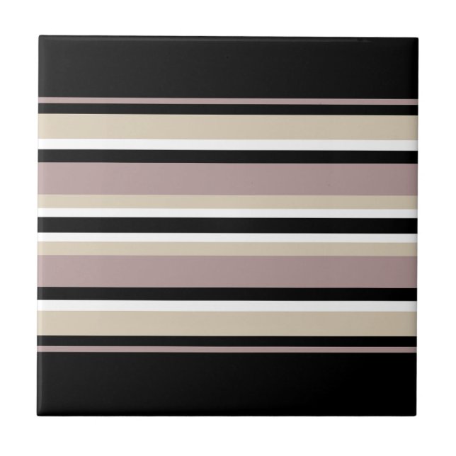 Black and Tan Stripes Tile (Front)