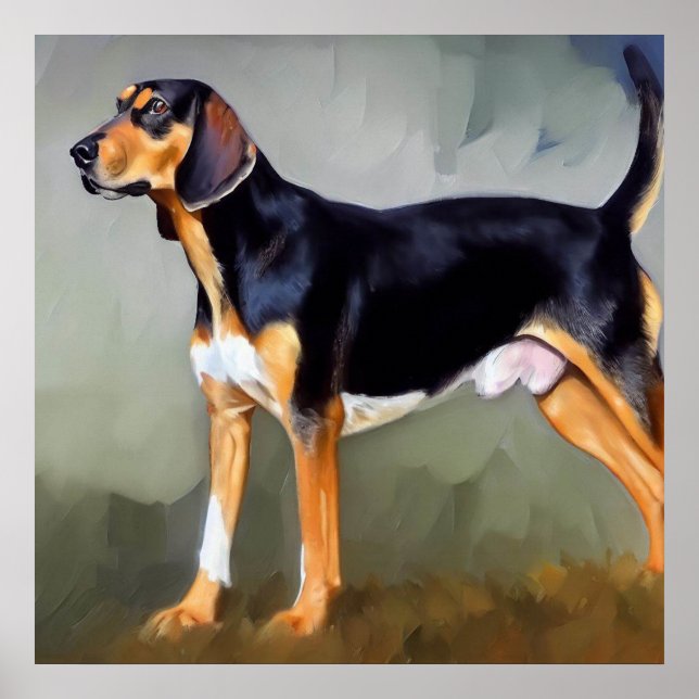 Black and Tan Virginia Foxhound Dog  Poster (Front)