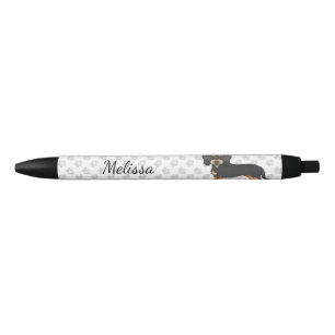 Black And Tan Wire Haired Dachshund Dog With Name Ink Pen