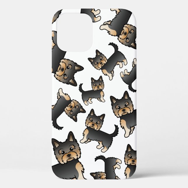 Black And Tan Yorkshire Terrier Dog Pattern Case-Mate iPhone Case (Back)