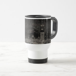 Black and Taupe Distressed Skyline Venice Italy Travel Mug