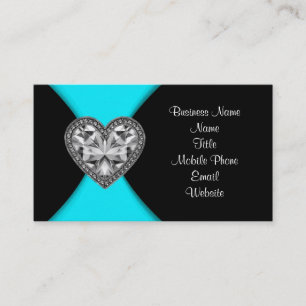 Black and Teal Blue Business Card