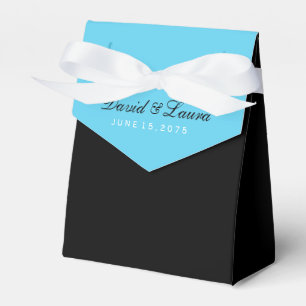 Black and Teal Blue Wedding Favour Box