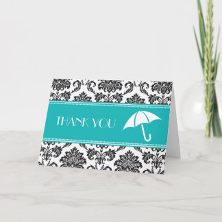 Black and Teal Bridal Shower Thank You