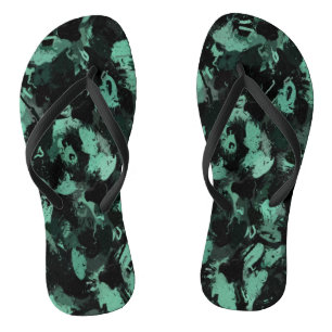 Black and Teal Jandals