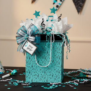 Black and teal Musical Medium Gift Bag