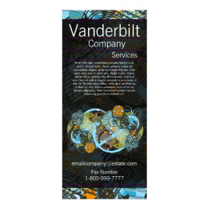 Black and Teal Paisley Rack Card