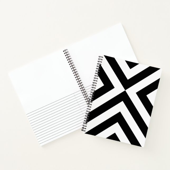 Black and Transparent Chevrons Sketch Notes Notebook (Inside)