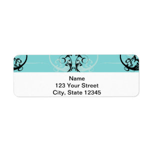 Black and Turquoise Floral