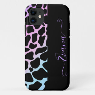 Black and union theme Cow Spots custom name  Case-Mate iPhone Case