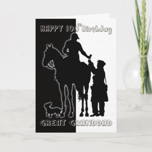 Black and White 100th Birthday Card Greatgrandad