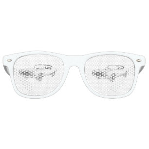 Black and White 1970 chevy chevelle Drawing Retro Sunglasses