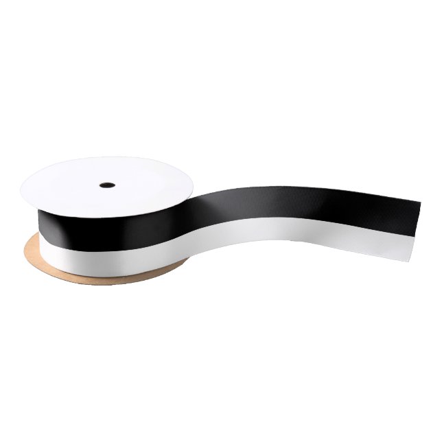 Black and White 1.5" Wide Satin Ribbon (Spool)