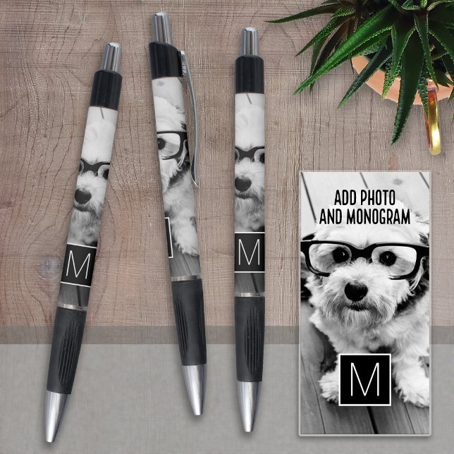 Black and White 1 Photo Collage Custom Monogram (Creator Uploaded)