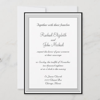 Black and White 1 Wedding Invitation