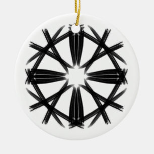 Black and White #20 Teepee Doodle Ceramic Tree Decoration