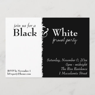 Black and White 2 Theme Party Invitation