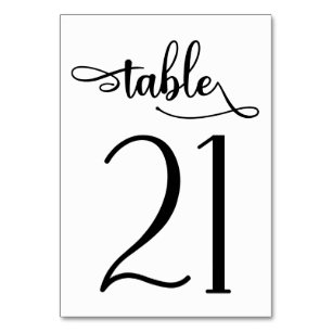 Black and White 3.5x5 table number Table 21
