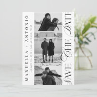 Black and White 3 Photos Modern Script Wedding