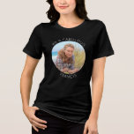 Black and White 40 & Fabulous Photo Tri-Blend Shirt<br><div class="desc">Create your own personalised circle photo tee her 40th birthday party.
Customise the white thin line text colour to match your photo.
If you change the font type or size,  you can fine tune the curvature of the text in small increments. 
Have fun creating your own custom design.</div>