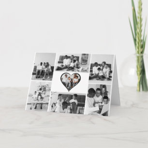 Black and White 7 Photo Collage Card