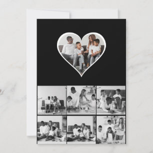 Black and White 7 Photo Collage Thank You Card