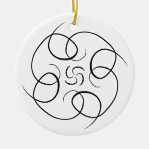 Black and White #9 Loopty Loo Ceramic Tree Decoration