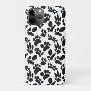 Black And White Abstract Art Dog Paw Print Case-Mate iPhone Case