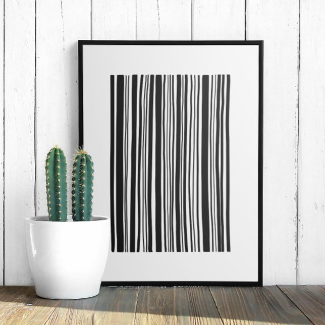 Black and white abstract barcode. Modern lines Poster (Creator Uploaded)