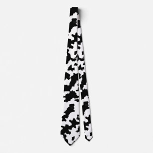 Black And White Abstract Camouflage Tie