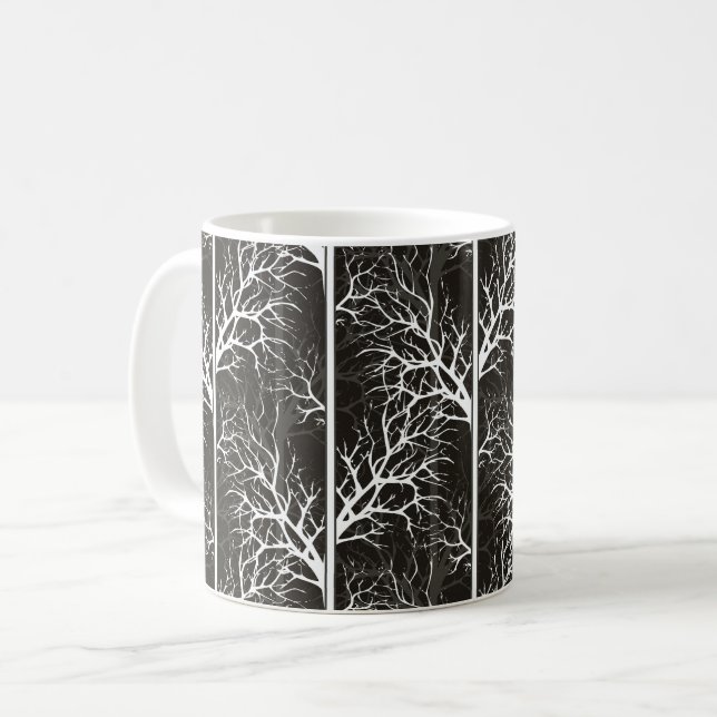 Black and white abstract coffee mug (Front Left)