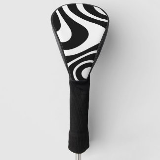 Black and White Abstract Cool Design Driver Golf Head Cover