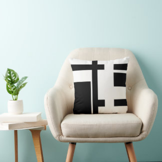 Black and White Abstract Cushion
