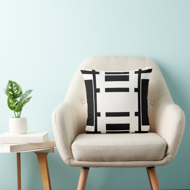 Black and White Abstract Cushion (Chair)