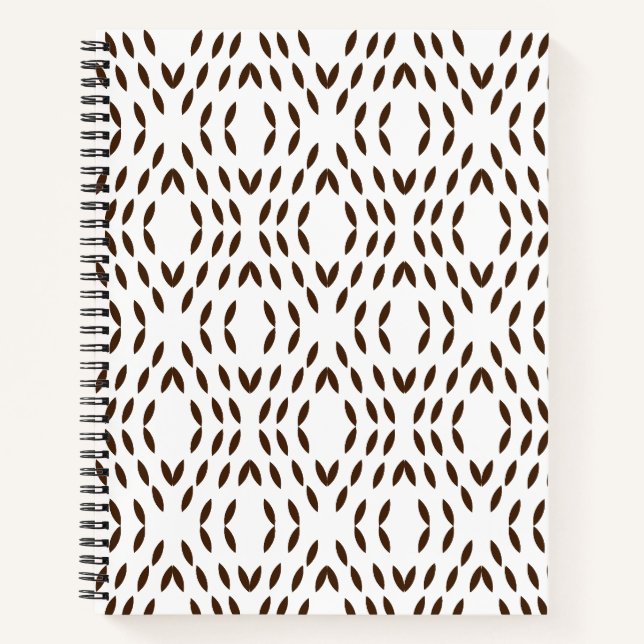 Black and White Abstract Dot Pattern Notebook (Front)