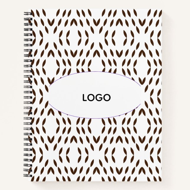Black and White Abstract Dot Pattern Personalised Notebook (Front)