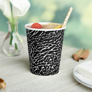Black and White Abstract Elephant Print Paper Cups