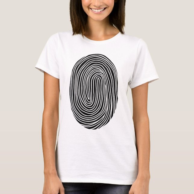 Black and white abstract fingerprint. Modern lines T-Shirt (Front)
