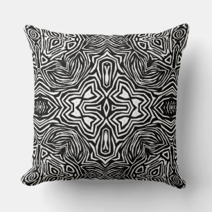 Black and white abstract geometric modern pattern cushion