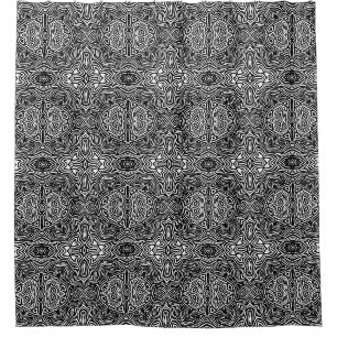 Black and white abstract geometric modern pattern shower curtain