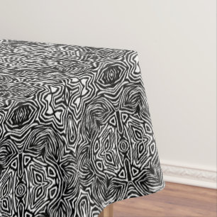 Black and white abstract geometric modern pattern tablecloth