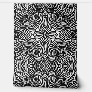 Black and white abstract geometric modern pattern  wallpaper