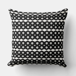 Black and White Abstract Geometric Pattern Cushion