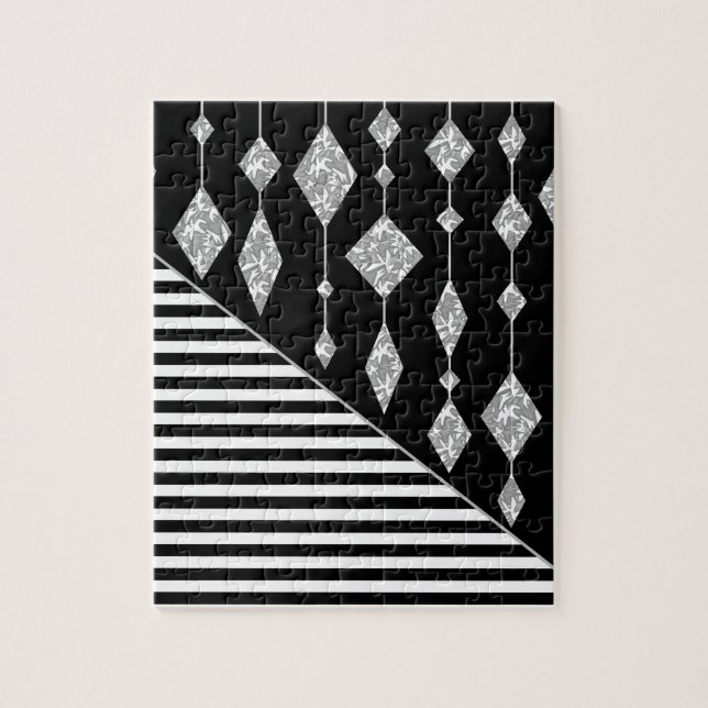 Black and white, abstract, geometric, simple, Scan Jigsaw Puzzle (Vertical)