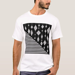 Black and white, abstract, geometric, simple, Scan T-Shirt
